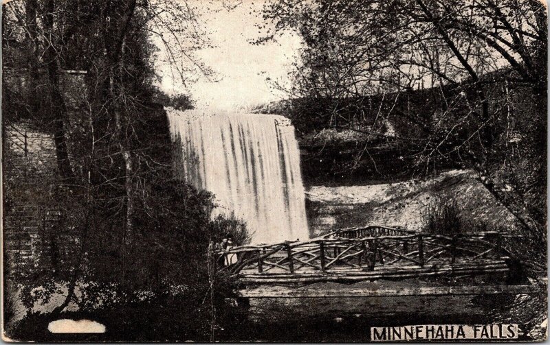 Minnehaha Falls Antique Postcard PM St P Aberden RPO Cancel WOB Note DB 1c Stamp 