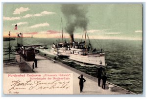 Cuxhaven Germany Postard Princess Heinrich Saloon Steamer c1905 Antique