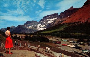 USA Summit Of Logan Pass Glacier National Park Montana Chrome Postcard 09.85