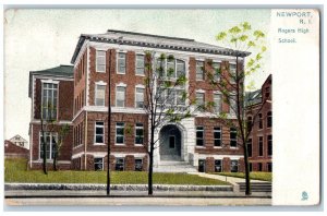 Newport Rhode Island RI Postcard Rogers High School Building Exterior 1911 Tuck