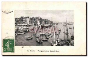 Old Postcard Le Havre Perspective large dock