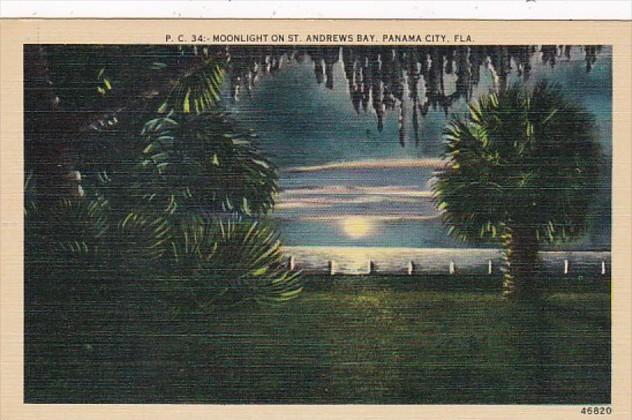 Florida Panama City Moonlight On St Andrews Bay