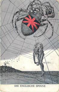 German Propaganda Postcard World War I The Englishe Spider