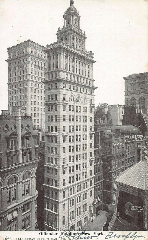 Gillender Building, Manhattan, New York City, N.Y., Early Postcard, Used in 1906