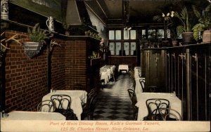 New Orleans LA Kolb's German Tavern Dining Rm c1910 Postcard