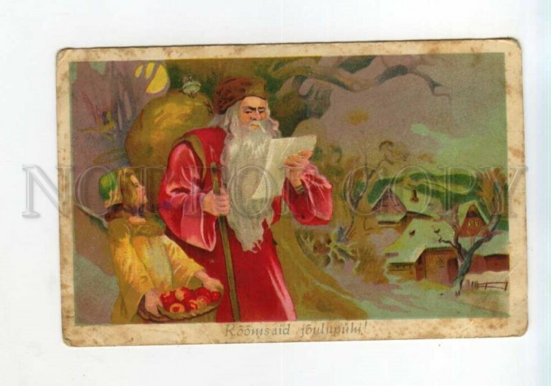 528127 CHRISTMAS Xmas SANTA CLAUS Angel Joulupukki NEW YEAR Finland Vintage
