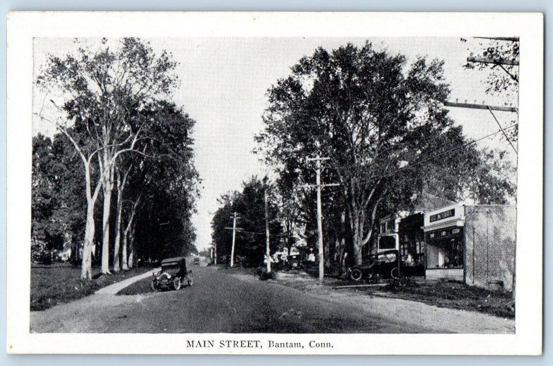 Bantam Connecticut CT Postcard Main Street Exterior Road c1910 Vintage Antique