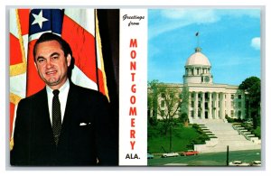 Gov. George Wallace Dual View Montgomery Alabama AL UNP Chrome Postcard I19
