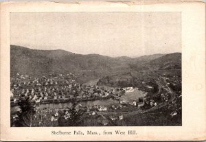 View Overlooking Shelburne Falls MA From West Hill UDB Vintage Postcard V60