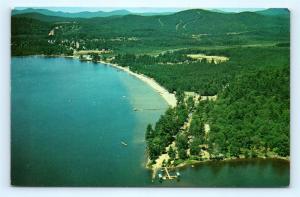 Postcard NY Speculator Airview of Village Camp of the Woods Lake Pleasant R67