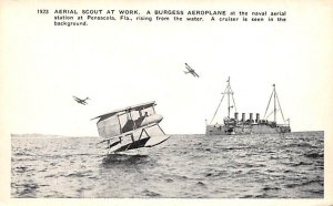 Aerial scout at work, a Burgess aeroplane Airplane Unused 