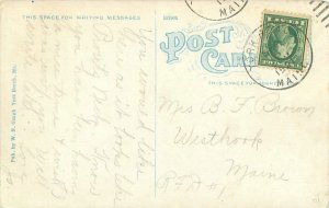 York, Maine Bald Head Cliff 1921 White Border Postcard Used