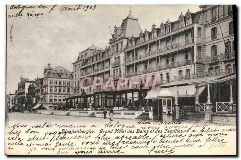 Old Postcard Blankenberge Grand Hotel Des Bains And The Family