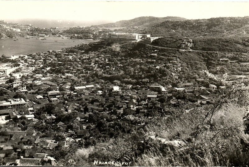 1930s AUTLAN DE NAVARRO MEXICO AERIAL CITY VIEW RPPC POSTCARD P1644