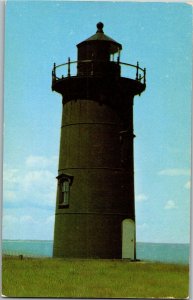 Martha's Vineyard Island MA EAst Chop Light Oak Bluffs Vintage Postcard U39