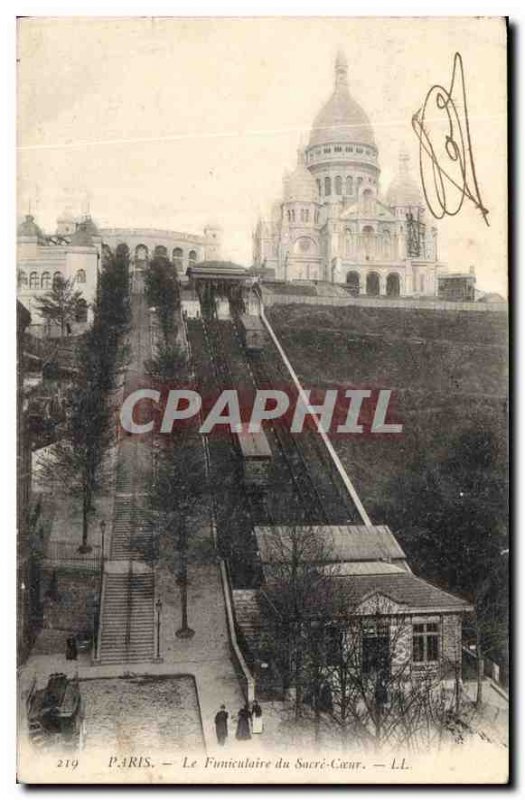 Postcard Old Paris Sacre Coeur Funicular