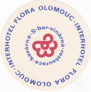 Czech Republic Olomouc Interhotel Flora Vintage Luggage Label sk1991