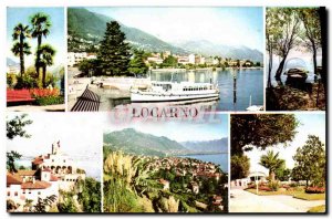 Modern Postcard Locarno Boat