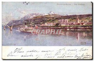 Evian les Bains - Vue Generale - Old Postcard