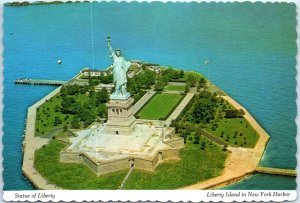 Postcard - Statue of Liberty - Liberty Island in New York Harbor 