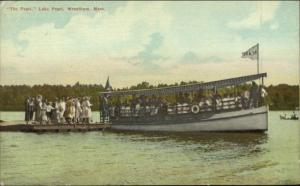 Wrentham MA The Pearl Lake Pearl Steamer Boat at Dock c1910 Postcard