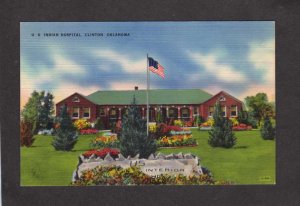 OK US United States Indian Hospital Clinton Oklahoma Linen Postcard