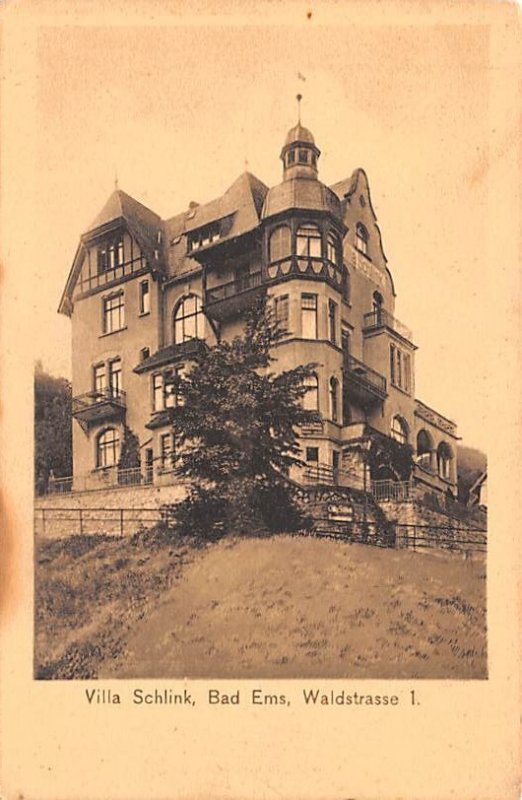 Villa Schlink, Bad Ems Waldstrasse Germany Writing on back 