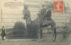 Famous people J. B. Doussineau and his Tour of France on a dromedary camel trip 