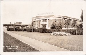 Edmonton Alberta CNR Station Canadian National Railway Depot RPPC Postcard H47