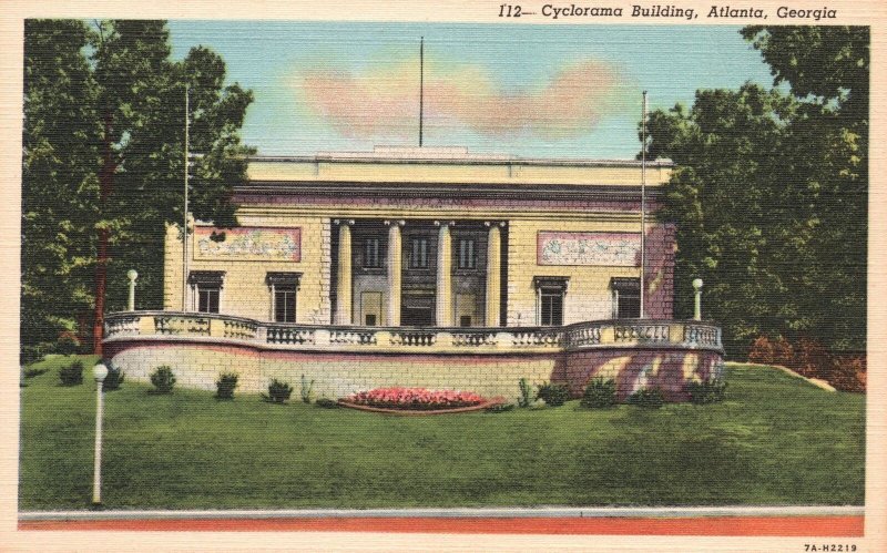 Vintage Postcard 1920's Cyclorama Building at Grant Park Atlanta Georgia GA