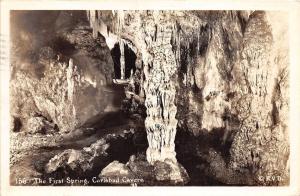 B65/ Carlsbad Cavern New Mexico NM Real Photo RPPC Postcard First Spring c1945