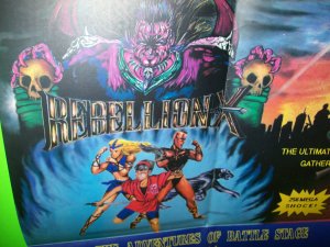 J-World REBELLION X Original NOS Video Arcade Game Promo Foldout Color Poster