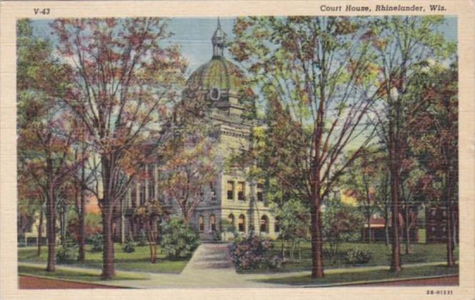 Wisconsin Rhinelander Court House 1951 Curteich