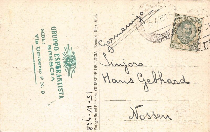 Italy 1928 Brescia General View vintage postcard