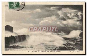 Old Postcard La Digue Havre By Bad Weather