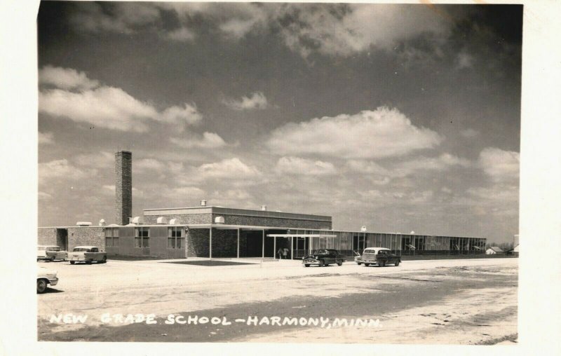 USA New Grade School Harmony Minnesota Vintage RPPC 03.94