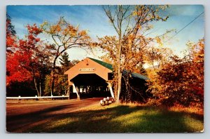 c1959 Jackson Covered Bridge White Mountains NH Posted Vintage Postcard A41