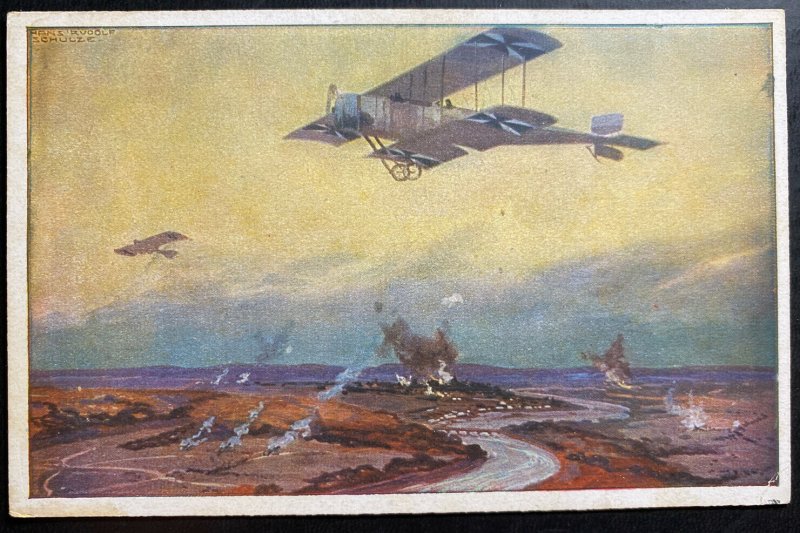 Mint Germany Picture Postcard PPC Air Fight At Sea Scene WWI 