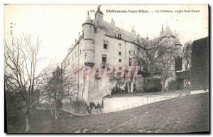 Old Postcard Châteaunef Sur Cher The South West corner Chateau