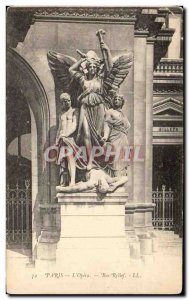 Old Postcard Paris L & # 39Opera Low Relief