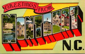 North Carolina Greetings From Montreat Large Letter Linen