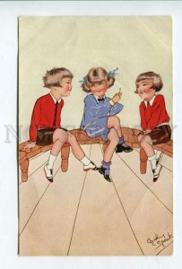 427182 ART DECO Smiling Kids by Chicky SPARK vintage color PC