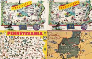 Pennsylvania 4x National Forest Map Postcard s