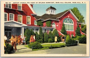 Baptist Church Spilman Dormitory Mars Hill College North Carolina NC Postcard