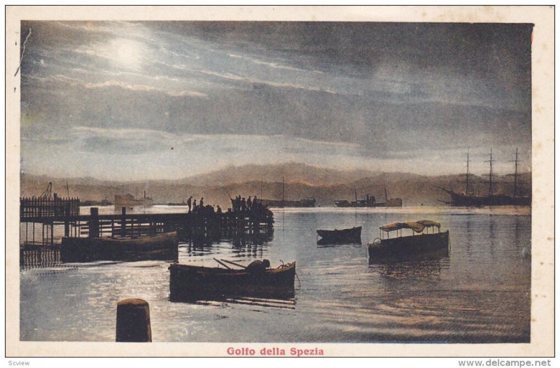 LA SPEZIA, Liguria, Italy, 1900-1910's; Golfo Della Spezia, Boats