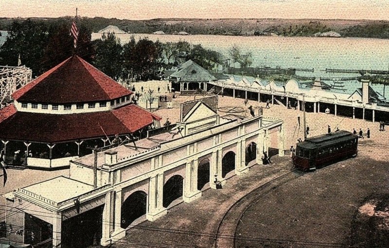 C.1910 Glen Haven Park Rochester, NY Amusement Park Roller Coaster Postcard P126