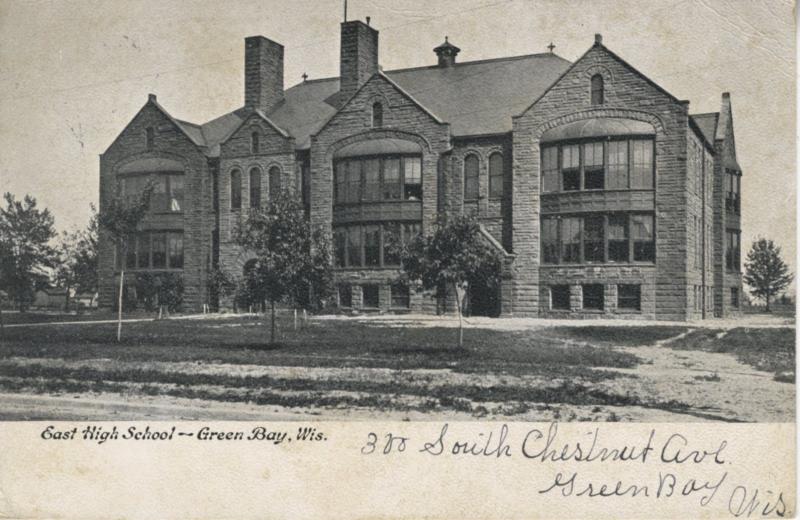 East High School ~ Green Bay Wisconsin WI ~ c1907 Postcard