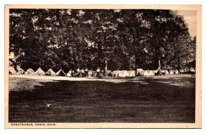 Antique Chautaqua, Row of Tents, Cadiz, OH Postcard