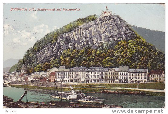 BODENBACH, Germany, 1900-1910's; Schaferwand Und Restauration, Ships