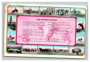 Vintage 1931 Postcard The Cowboy's Dream Poem - Cowboy's Indians Buffalo